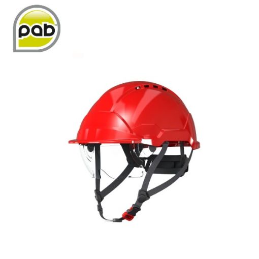 Slika Zaštitna kaciga PAB WH1-0 s integriranim vizirom crvena